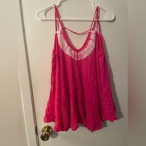 Tie dye pink top others follow brand xs